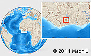 Shaded Relief Location Map of Ouragahio