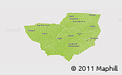 Physical Panoramic Map of Gagnoa, cropped outside