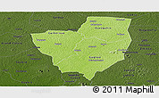 Physical Panoramic Map of Gagnoa, darken