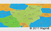Physical Panoramic Map of Gagnoa, political outside