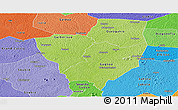 Physical Panoramic Map of Gagnoa, political shades outside