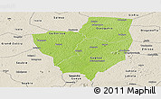 Physical Panoramic Map of Gagnoa, shaded relief outside