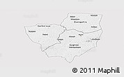 Silver Style Panoramic Map of Gagnoa, single color outside