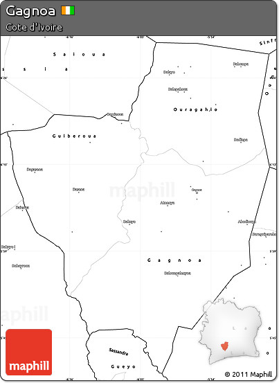 Blank Simple Map of Gagnoa
