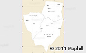 Classic Style Simple Map of Gagnoa, single color outside