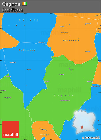 Political Simple Map of Gagnoa
