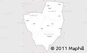 Silver Style Simple Map of Gagnoa, cropped outside