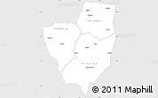 Silver Style Simple Map of Gagnoa, single color outside