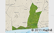 Satellite Map of Grand-Lahou, shaded relief outside