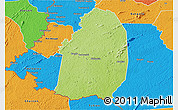 Physical 3D Map of Blolequin, political outside