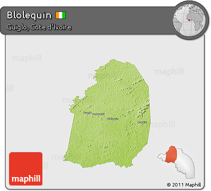 Physical 3D Map of Blolequin, single color outside