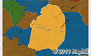 Political 3D Map of Blolequin, darken