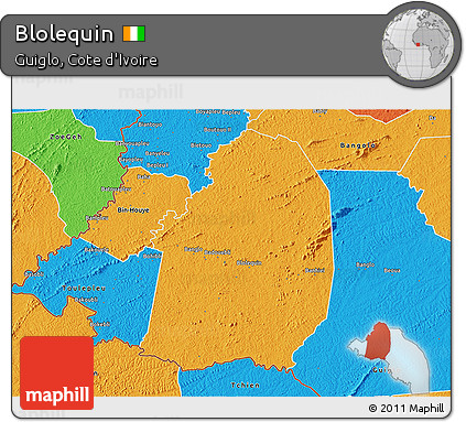 Political 3D Map of Blolequin