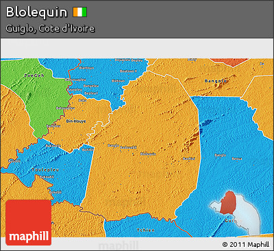 Political 3D Map of Blolequin