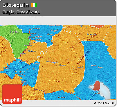 Political 3D Map of Blolequin