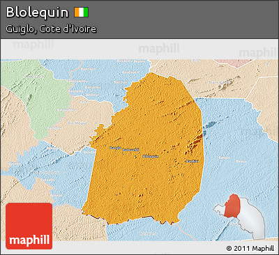 Political 3D Map of Blolequin, lighten