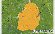 Political 3D Map of Blolequin, satellite outside