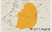 Political 3D Map of Blolequin, shaded relief outside