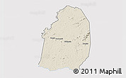 Shaded Relief 3D Map of Blolequin, single color outside