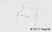 Silver Style 3D Map of Blolequin, single color outside