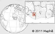 Blank Location Map of Blolequin, within the entire country