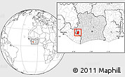 Blank Location Map of Blolequin, highlighted country, within the entire country