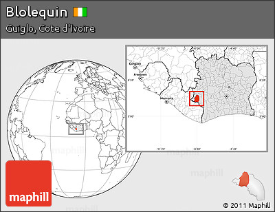 Blank Location Map of Blolequin, highlighted country