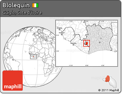 Blank Location Map of Blolequin, highlighted country