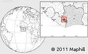 Blank Location Map of Blolequin, highlighted country, highlighted parent region