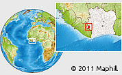 Physical Location Map of Blolequin, highlighted country