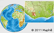 Physical Location Map of Blolequin, highlighted parent region, within the entire country