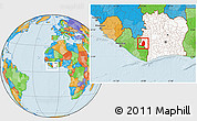 Political Location Map of Blolequin, highlighted country