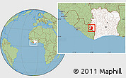 Savanna Style Location Map of Blolequin, highlighted country