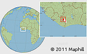 Savanna Style Location Map of Blolequin, highlighted parent region