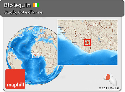 Shaded Relief Location Map of Blolequin