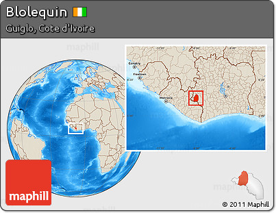 Shaded Relief Location Map of Blolequin