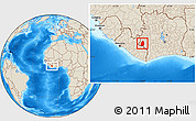 Shaded Relief Location Map of Blolequin