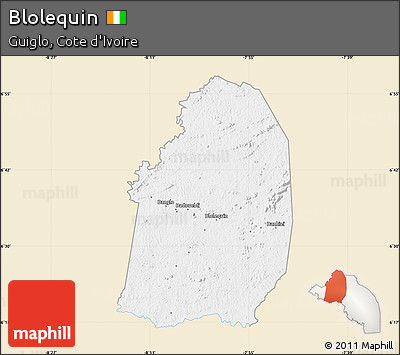 Classic Style Map of Blolequin, single color outside
