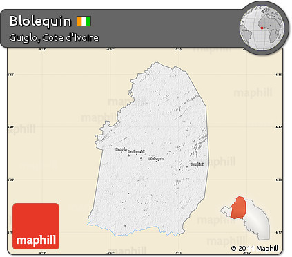 Classic Style Map of Blolequin, single color outside