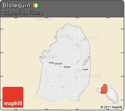 Classic Style Map of Blolequin, single color outside