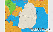 Shaded Relief Map of Blolequin, political outside