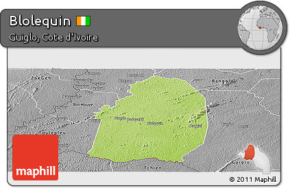 Physical Panoramic Map of Blolequin, desaturated