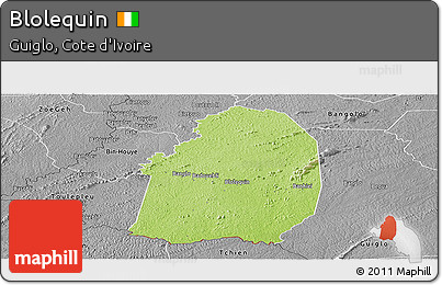 Physical Panoramic Map of Blolequin, desaturated