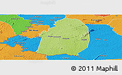 Physical Panoramic Map of Blolequin, political outside