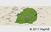 Satellite Panoramic Map of Blolequin, shaded relief outside