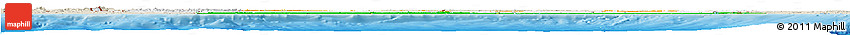 Flag Horizon Map of Cote D'Ivoire, shaded relief outside, flag aligned to the middle