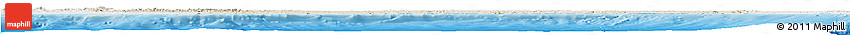 Shaded Relief Horizon Map of Cote D'Ivoire, lighten, land only