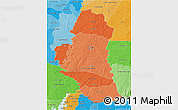 Political Shades 3D Map of Katiola