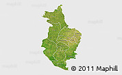 Satellite 3D Map of Korhogo, single color outside