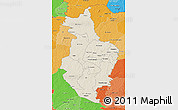 Shaded Relief 3D Map of Korhogo, political shades outside